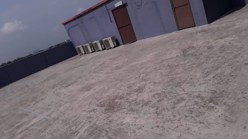 Lazada Subang flat roof — before and after waterproofing (before)